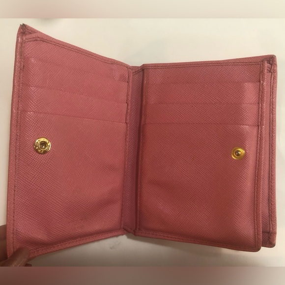 Prada Wallet (w COA Cards)  Saffiano Pink Leather Wallet - Picture 3 of 12